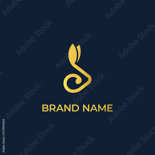 luxury letter C with Bunny minimalist logo vector