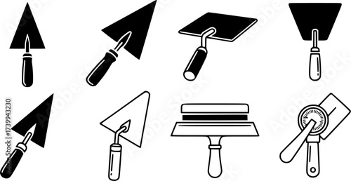 Trowel, Trowel Silhouette, Trowel Vector, Trowel Clipart, Cement Trowel, Plastering Trowel Vector, Bricklaying Trowel, Masonry Trowel, Cement Trowel Silhouette