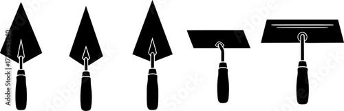 Trowel, Trowel Silhouette, Trowel Vector, Trowel Clipart, Cement Trowel, Plastering Trowel Vector, Bricklaying Trowel, Masonry Trowel, Cement Trowel Silhouette