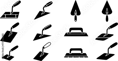 Trowel, Trowel Silhouette, Trowel Vector, Trowel Clipart, Cement Trowel, Plastering Trowel Vector, Bricklaying Trowel, Masonry Trowel, Cement Trowel Silhouette