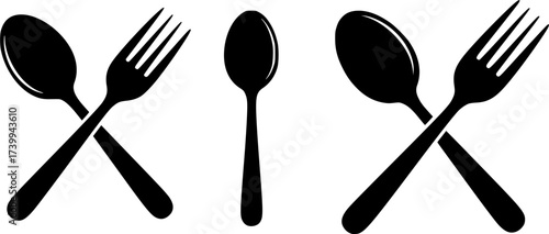 Crossed spoon , Crossed spoon silhouette, Crossed spoon and fork , Spoon , Fork , Spoon silhouette