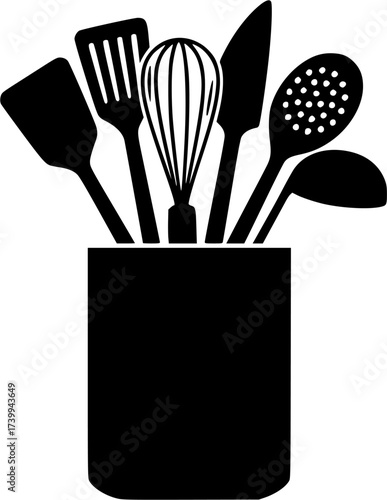  Kitchen Utensil Holder , Kitchen Tools Holder  Kitchen Utensils , Kitchen Tools Holder Silhouette, Tools Holder , Kitchen , Kitchen Holder Silhouette