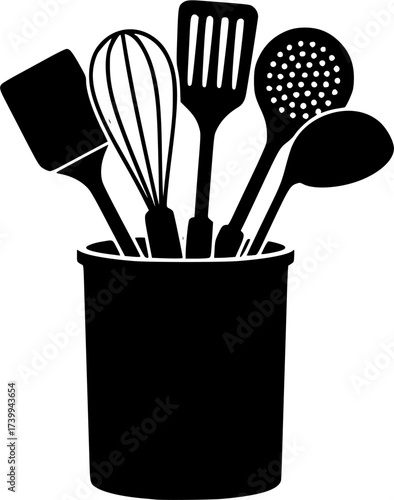  Kitchen Utensil Holder , Kitchen Tools Holder  Kitchen Utensils , Kitchen Tools Holder Silhouette, Tools Holder , Kitchen , Kitchen Holder Silhouette