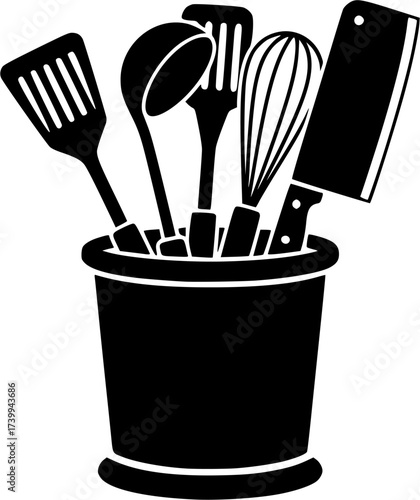  Kitchen Utensil Holder , Kitchen Tools Holder  Kitchen Utensils , Kitchen Tools Holder Silhouette, Tools Holder , Kitchen , Kitchen Holder Silhouette