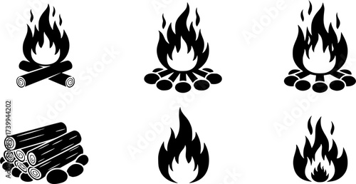 Campfire , Campfire silhouette, Bonfire , Campfire fire  bundle, Bonfire silhouette bundle, Campfire flame , Campfire flame silhouette, Campfire clipart, Campfire vector bundle.