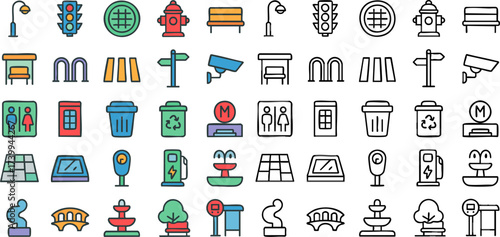 Urban Icons City Elements and Symbols 1.