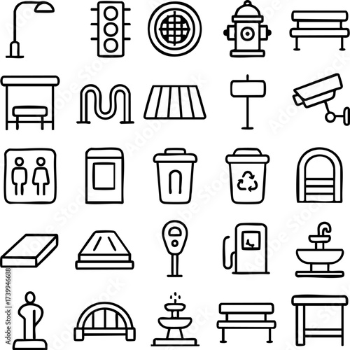 Urban Icons City Life Elements.