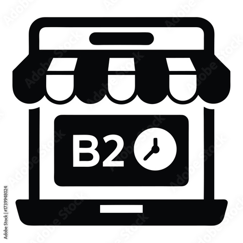 Vector icon set for business technology showing a computer, smartphone, and laptop with money illustration