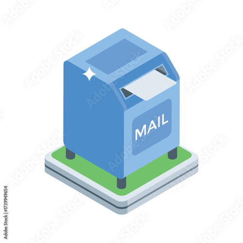 Take a look at this amazing icon of postbox in modern design style