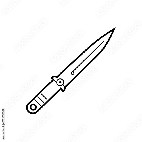 Illustration of a sharp dagger with a handle silhouette