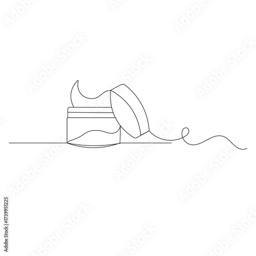 Cosmetic cream moisturizer icon   continuous one line drawing of outline vector illustration 