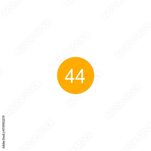 Free Download This is an image of a yellow-orange circle with the number 44 written in white at the center, placed against a plain white background.
 - GFXLoad