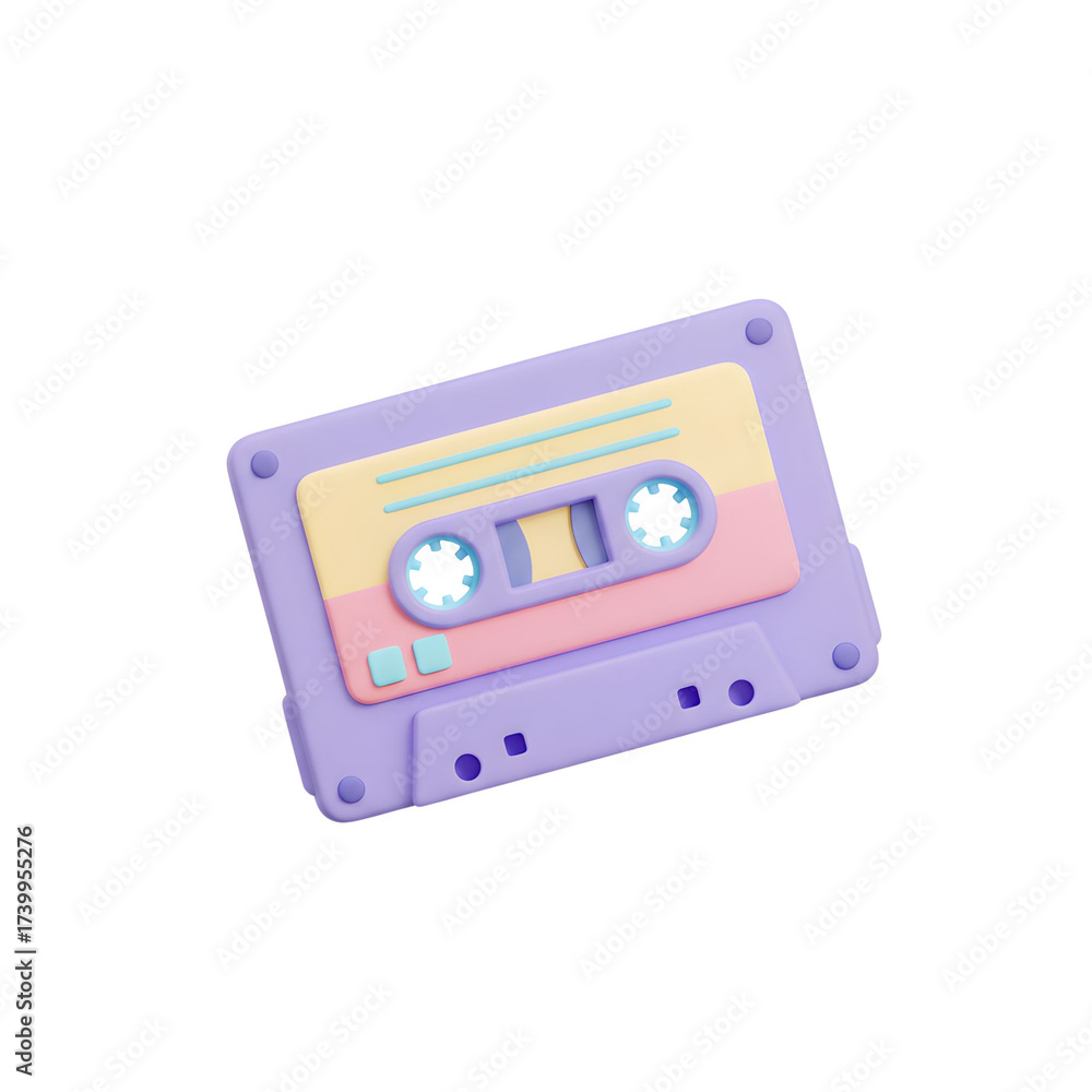 Obraz premium Colorful Pastel Retro Cassette Tape