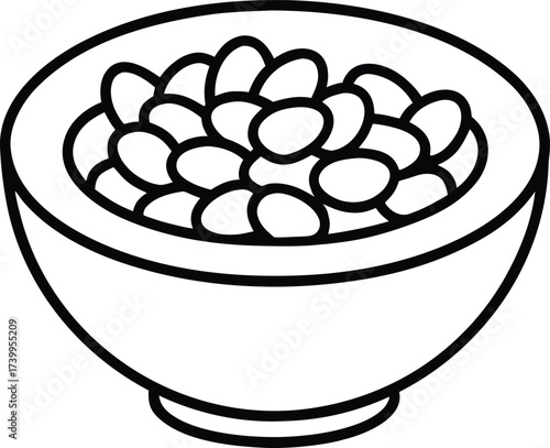 vector illustration of Feijoada bowl outline icon