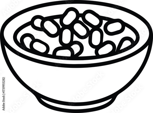 Feijoada bowl outline icon