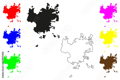 Guadalupe city (United Mexican States, Mexico, Zacatecas State) map vector illustration, scribble sketch Guadalupe map