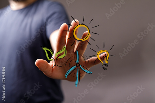 Conceptual image of a hand ...