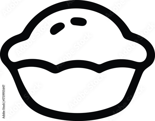 custard tart outline vector icon