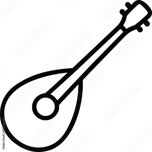 portuguese guitar outline icon