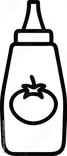 tomato ketchup bottle outline icon