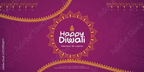 Happy Diwali Festival of Lights. Celebrate the Spirit of Diwali with Traditional Diyas and Beautiful Decorations