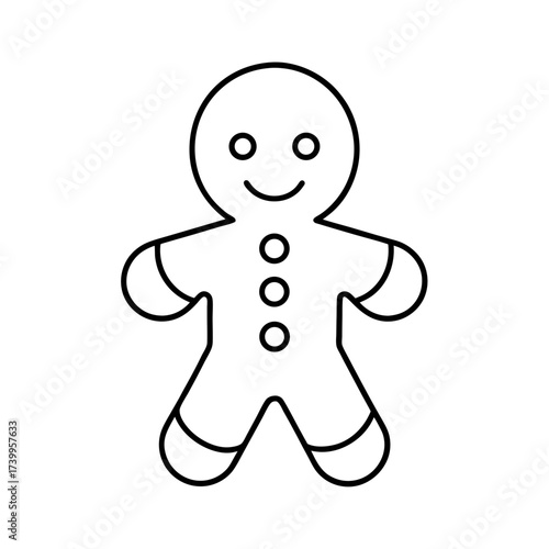 outline vector illustration of a gingerbread man icon vector art