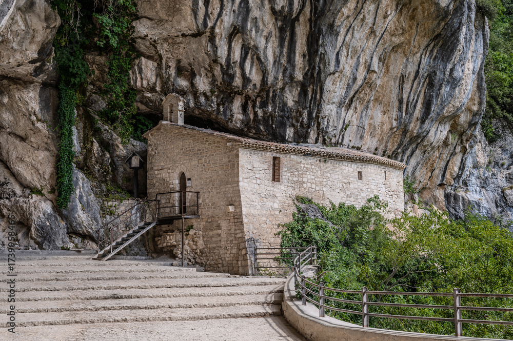 Fototapeta premium Genga, Marche. The Hermitage of Santa Maria Infra Saxa