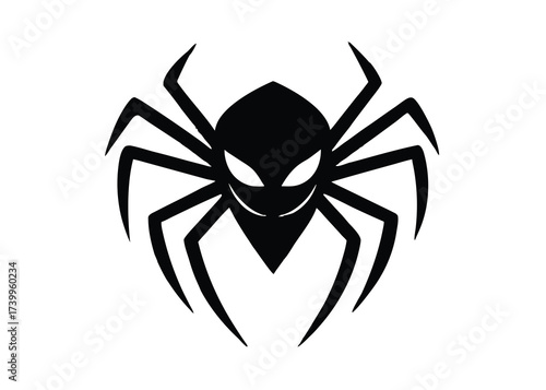evil spider mask silhouette vector icon