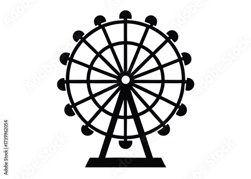ferris wheel silhouette vector icon
