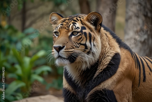 portrait of a tiger on transparent background