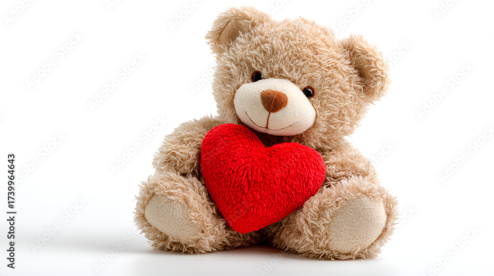 Obraz premium teddy bear with red heart