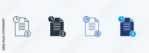 Bill Payment Multiple Style Icon Collection