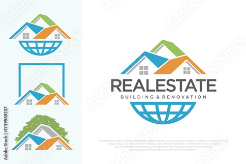 Building logo design with modern concept.city building construction abstract for vector illustration