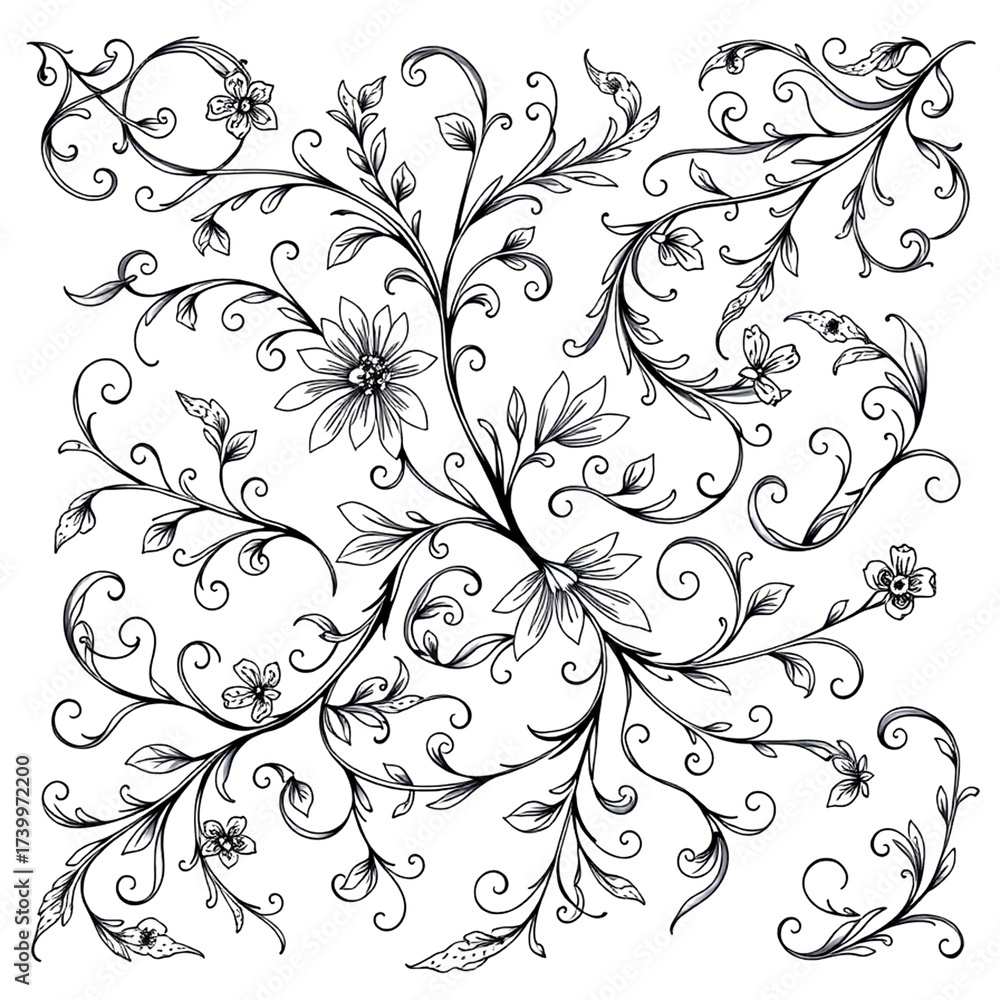 Obraz premium vector illustration of a floral ornament