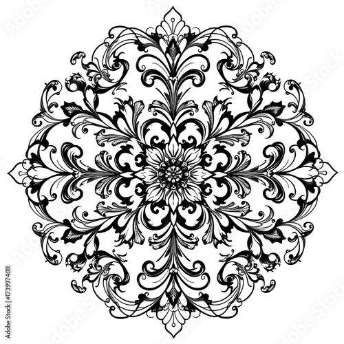 vector illustration of a floral ornament