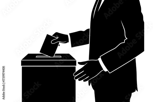 A silhouette of a person casting a vote, symbolizing democracy and the electoral process
