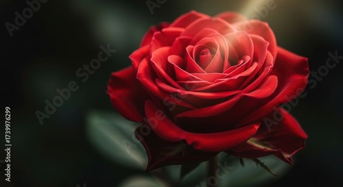 Wallpaper Mural Close up of a Beautiful Red Rose Bathed in Gentle Light Torontodigital.ca