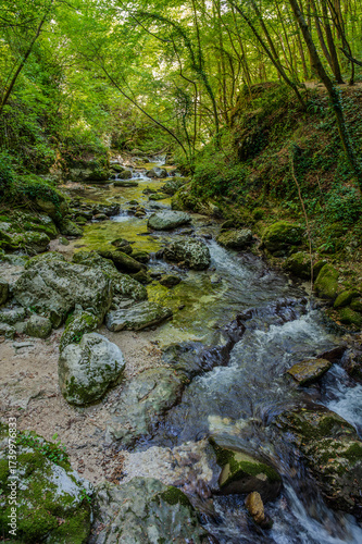 Over millions of years, the Orfento River (in the municipality of Caramanico Terme) has carved out a narrow gorge now covered by dense riparian vegetation featuring willows, ferns, and mosses.