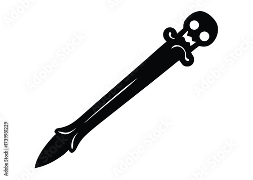 haunted dagger bone silhouette vector icon