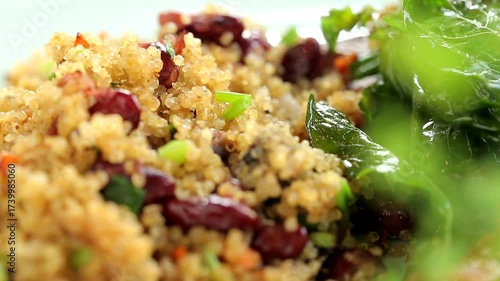 Quinoa Fried Rice and Pork Belly Steak in Tomato Sauce