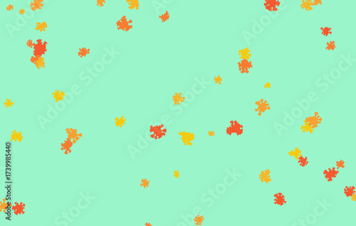 Abstract representation of viruses with bright colors and light background