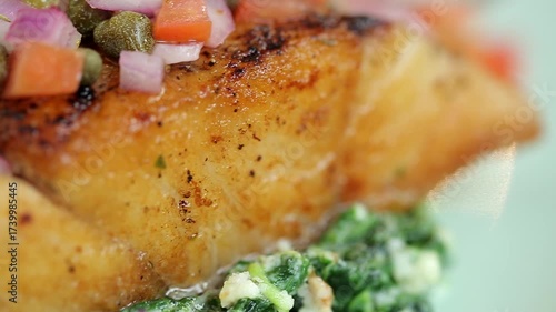 Best Salmon Steak of sweet and spicy sauce