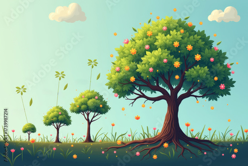 From Seedling to Blossoming Tree: Visualizing Project Evolution through Software Development Stages