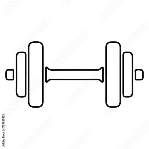 Dumbbell isolated on white background for fitness, gym and workout activity