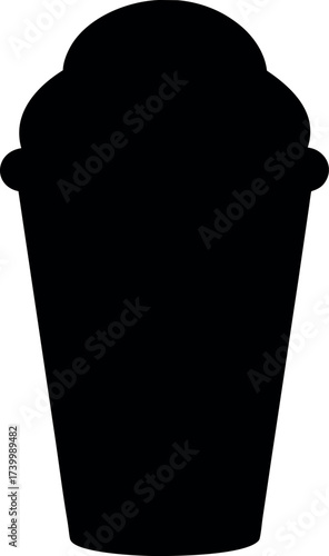 Macchiato Silhouette in Flared Cone Cup with Rounded Cream Scoop Vector