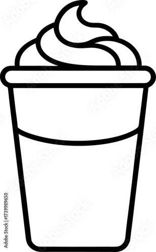 Minimalist Macchiato Cup with Cream Swirl Vector Illustration