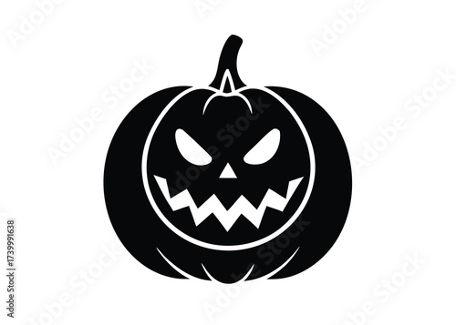 pumpkin scream jaw silhouette vector icon