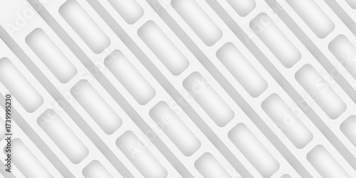 Abstract of white architectural structure pattern, Concept of future design .Creative and geometric shape with white luxury pattern and paper texture design in illustration with white line background.