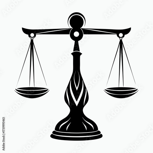 Scales symbolizing equality of women and men isolated on white background