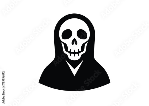 skeleton ghost skull silhouette vector icon
